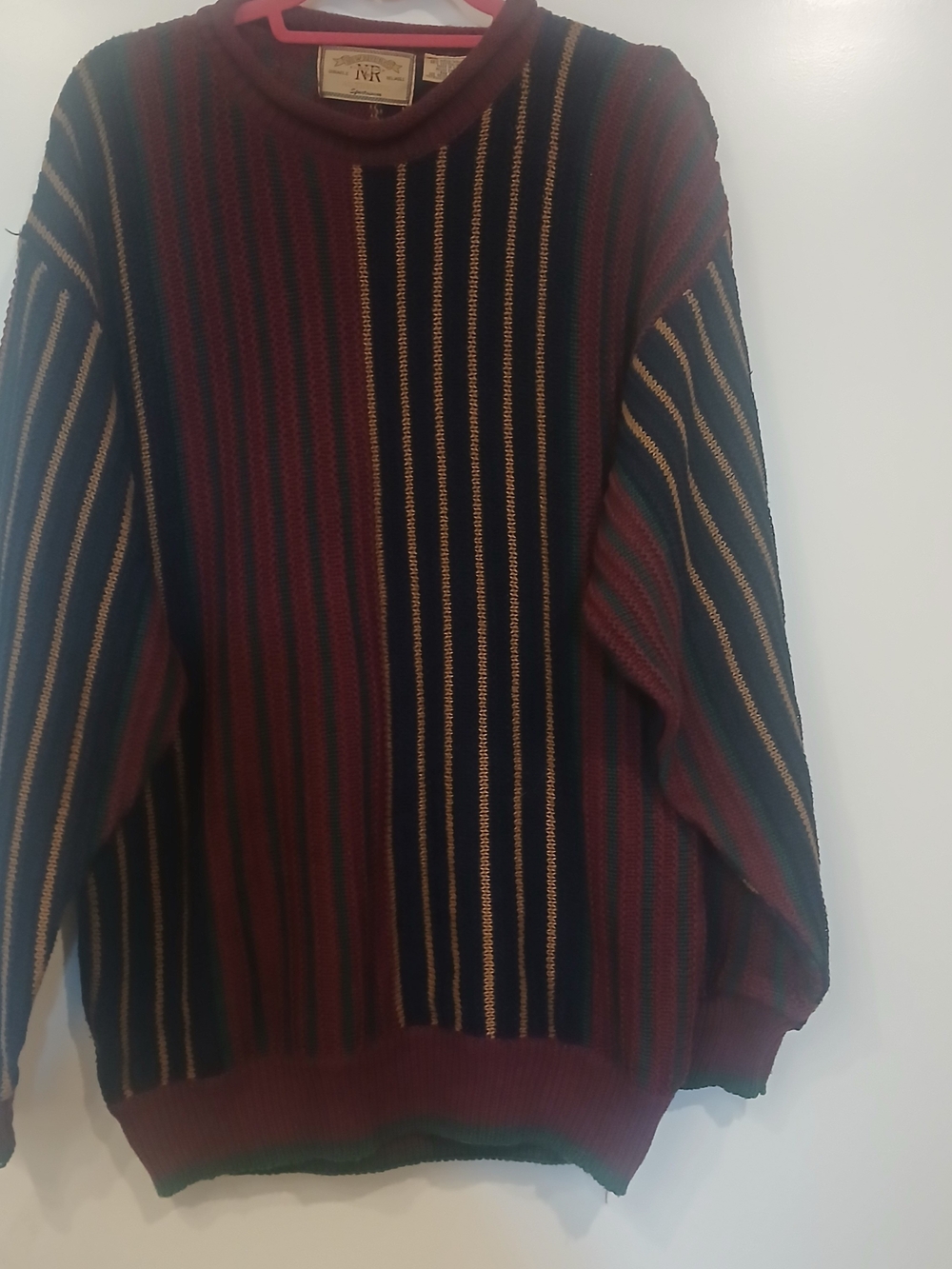 New River Vintage Men's Multi-Stripe Crewneck Sweater